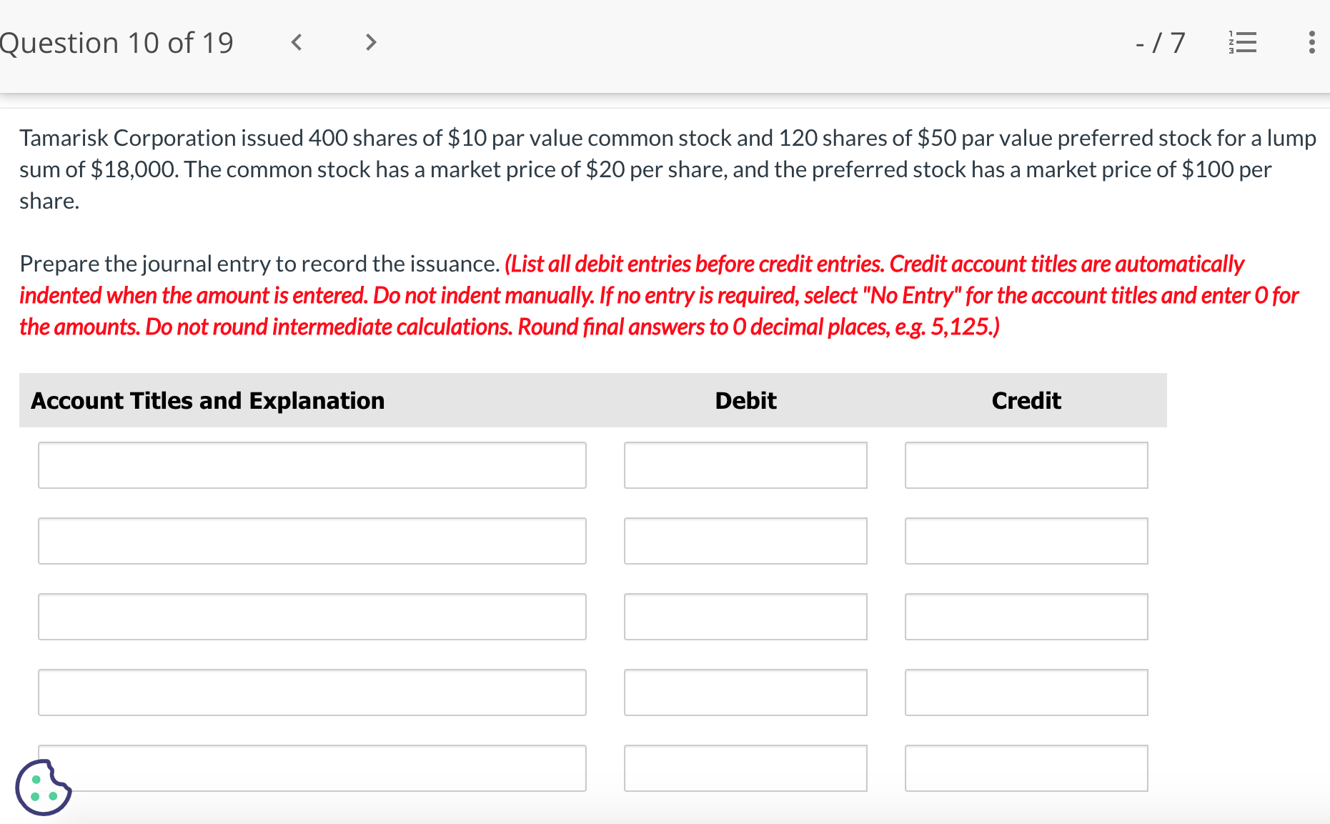 Solved Tamarisk Corporation Issued 400 Shares Of $10 Par | Chegg.com