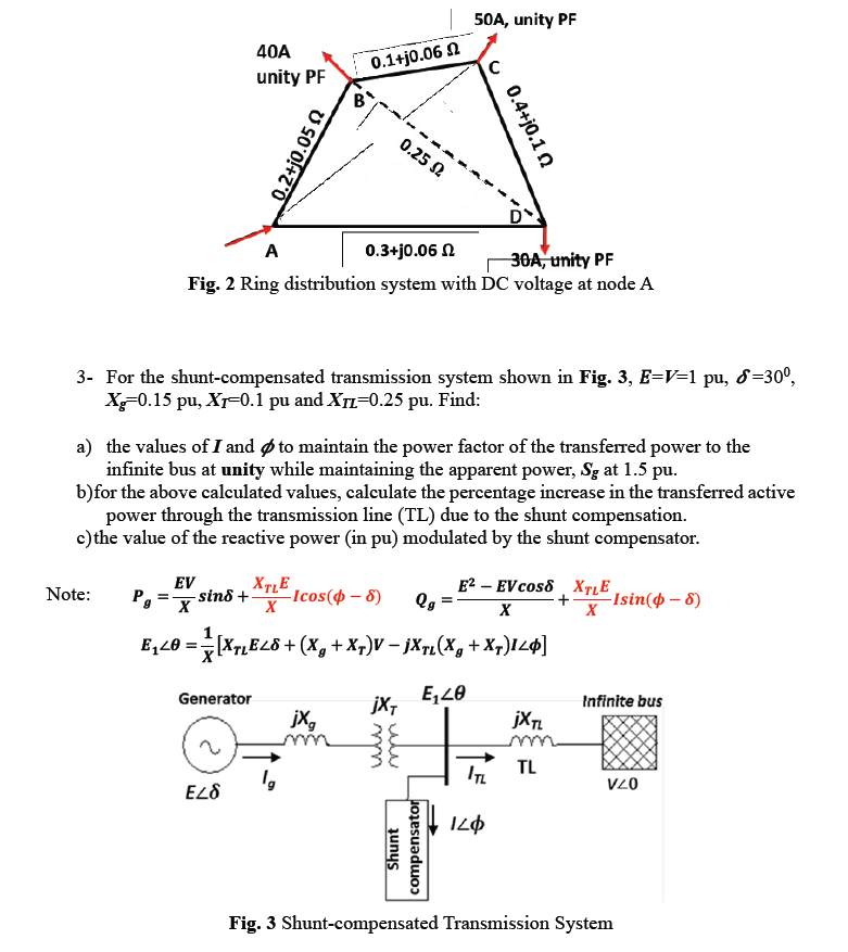 Solved 1 The ring distribution system represented by the