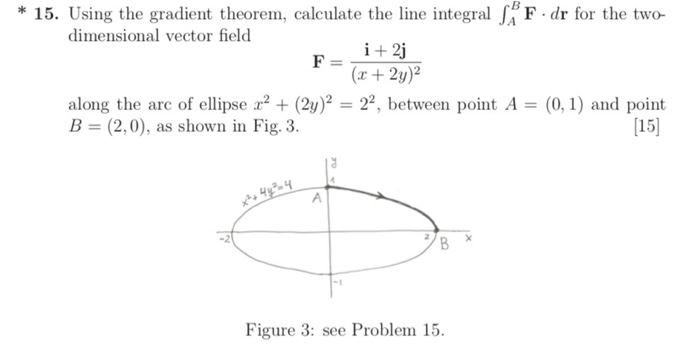 Solved * 15. Using the gradient theorem, calculate the line | Chegg.com