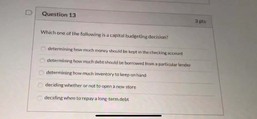 Solved Question 13 3 pts Which one of the following is a | Chegg.com