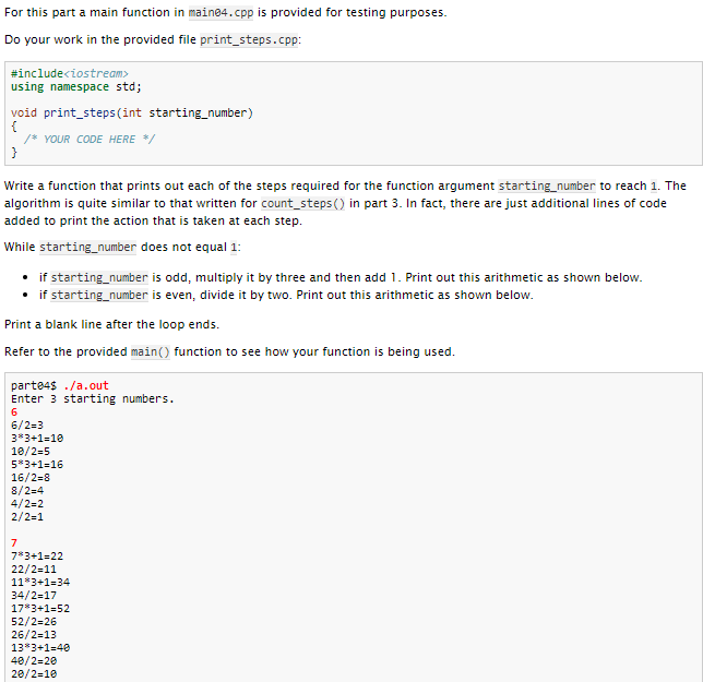 Solved For this part a main function in maine4.cpp is | Chegg.com