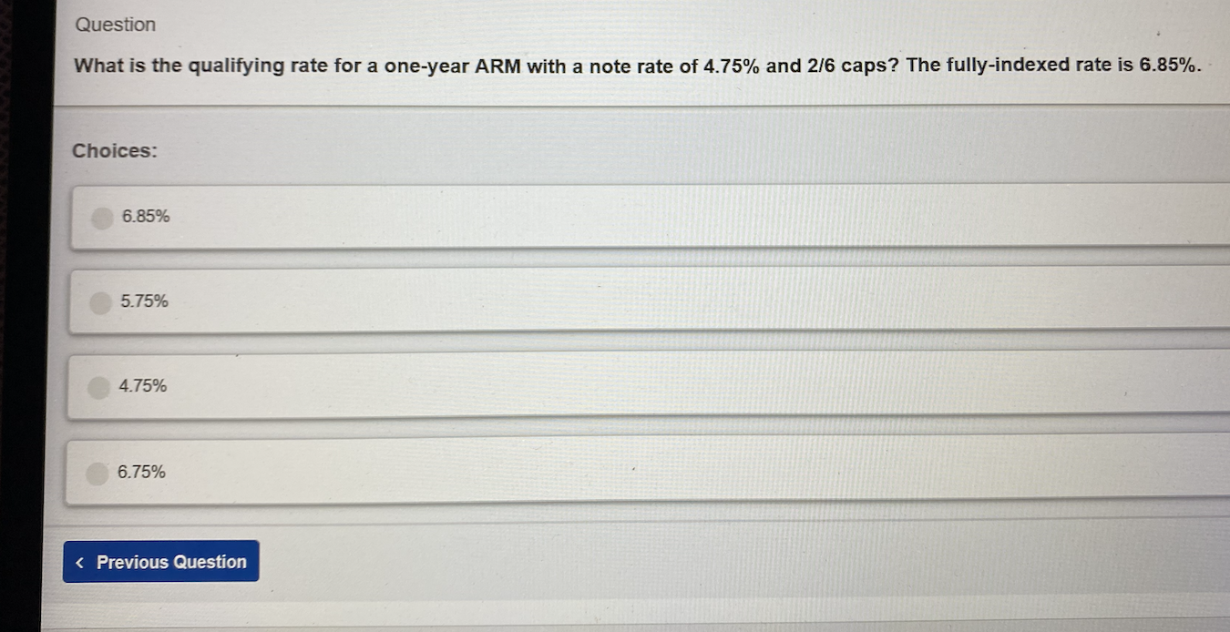 Solved Question What is the qualifying rate for a oneyear