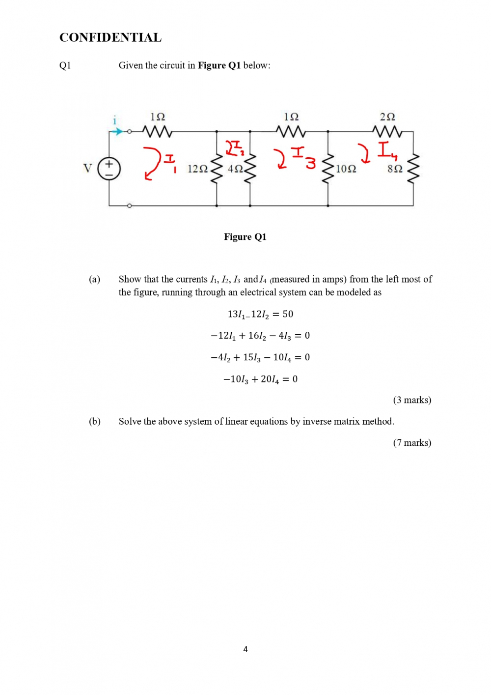 Solved CONFIDENTIAL Q1 Given the circuit in Figure Q1 below: | Chegg.com