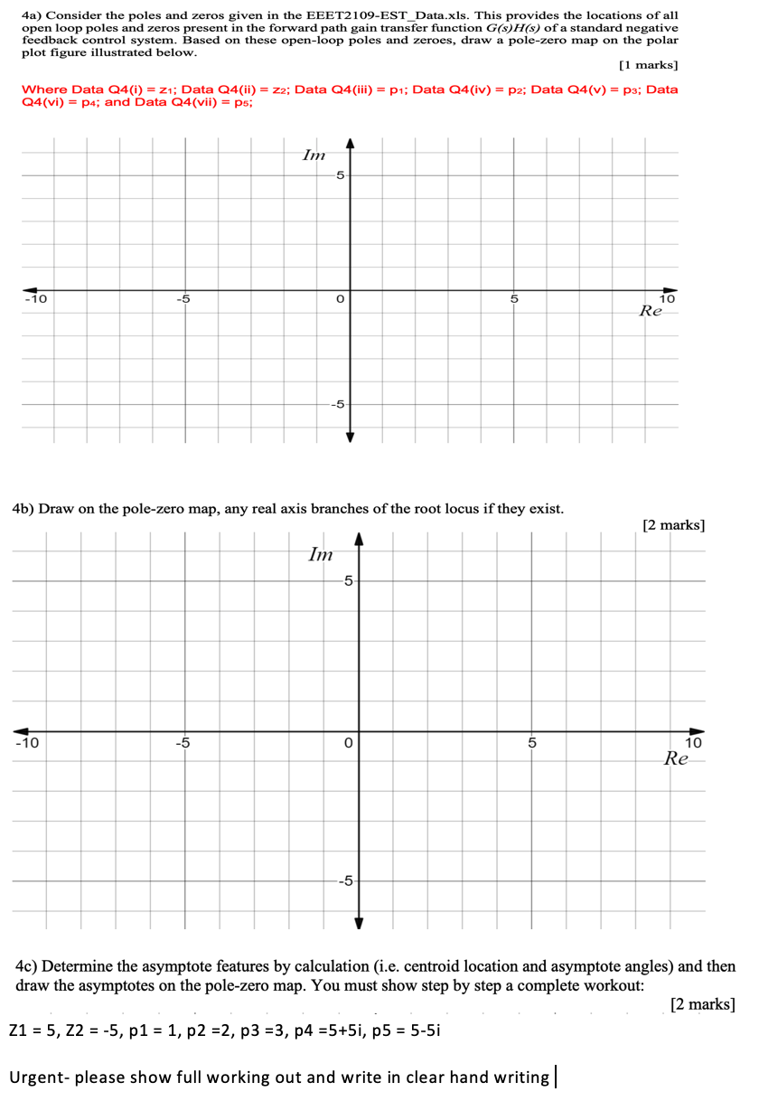 Solved 4a) Consider the poles and zeros given in the | Chegg.com