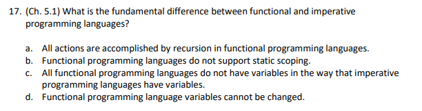 Solved 17. (Ch. 5.1) What is the fundamental difference | Chegg.com