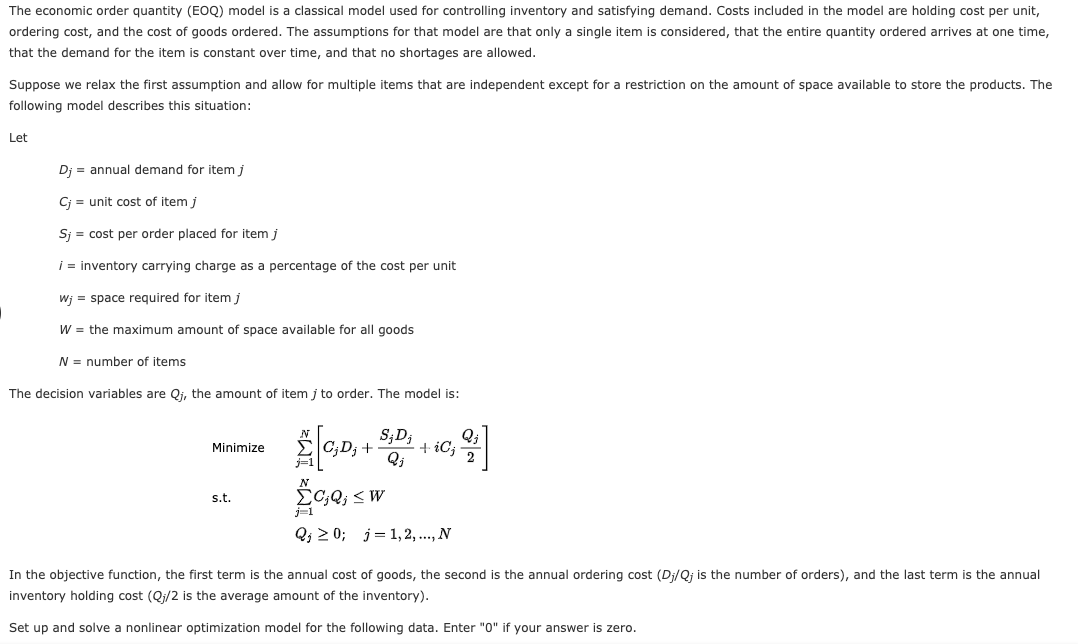 the-economic-order-quantity-eoq-model-is-a-chegg