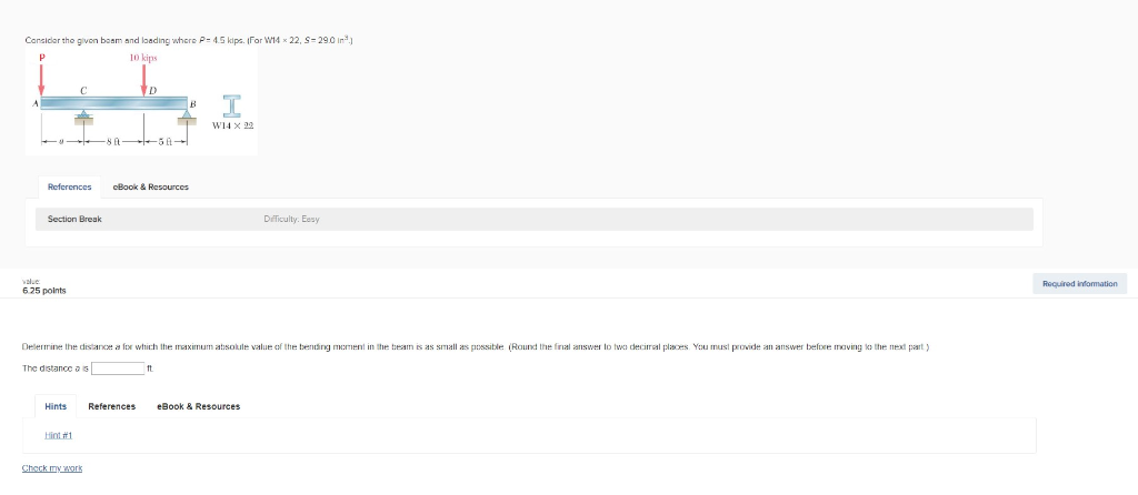 Solved Consider the given beam and loading where P- 4.5 | Chegg.com