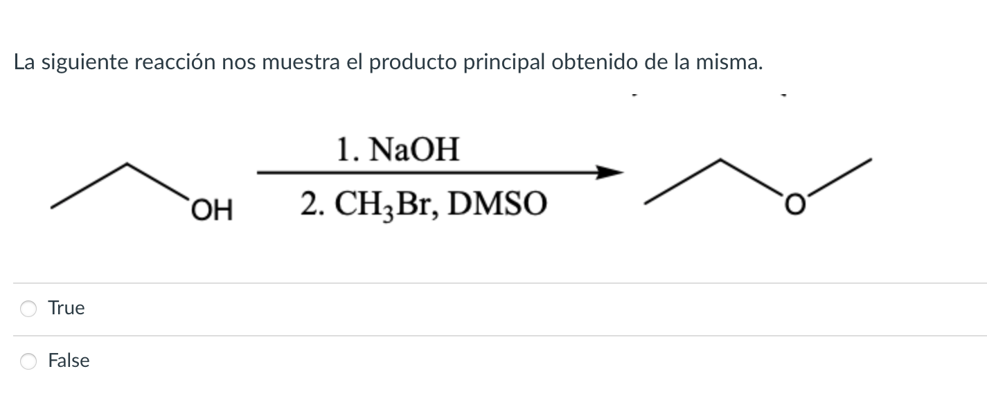 Solved The following reaction shows us the main product | Chegg.com