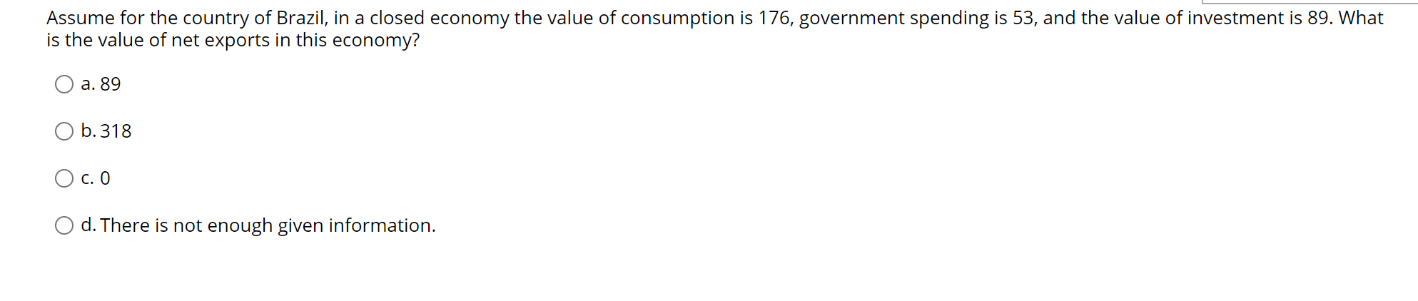 Solved Assume for the country of Brazil in a closed economy