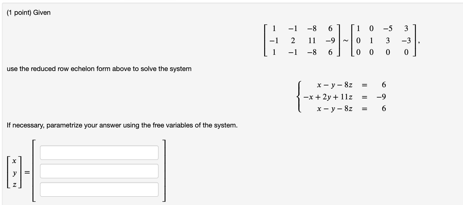 Solved (1 point) Given | Chegg.com