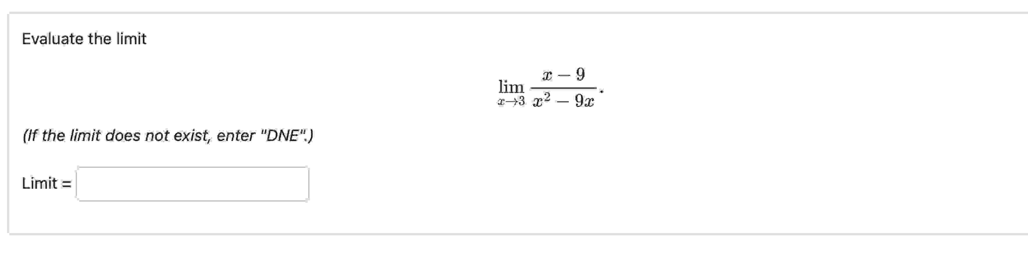 limit x 3 x2 9 x 3