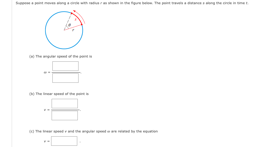 Solved Suppose A Point Moves Along A Circle With Radius R As 6747