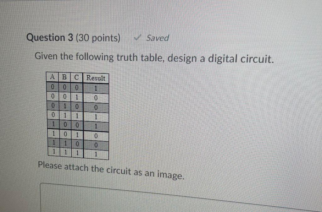 Solved Question 3 (30 points) Saved Given the following | Chegg.com