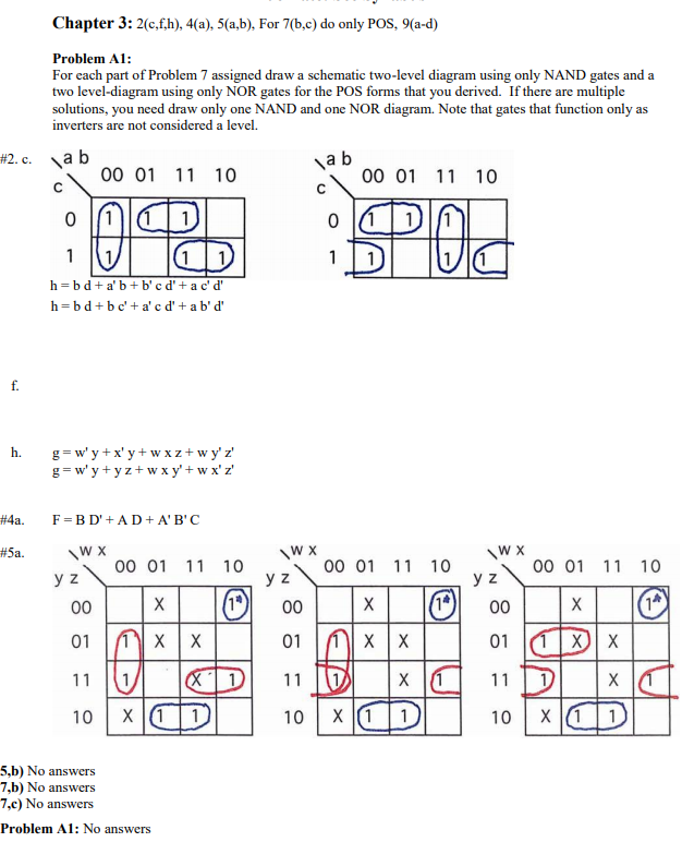 Chapter 3: 2c,f,h), 4(a), 5(a,b), For 7(b,c) do only | Chegg.com
