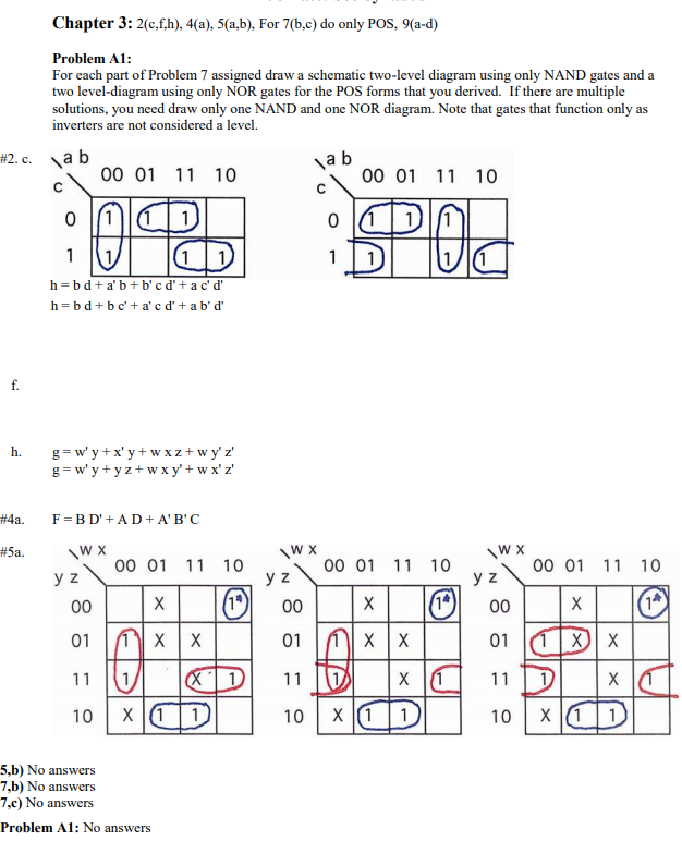 Solved Chapter 3: 2c,f,h), 4(a), 5(a,b), For 7(b,c) Do Only | Chegg.com ...