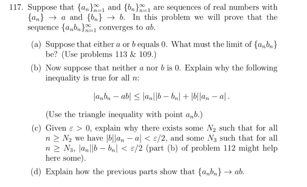 Solved Text Version: Suppose That {an} And {bn} Are | Chegg.com