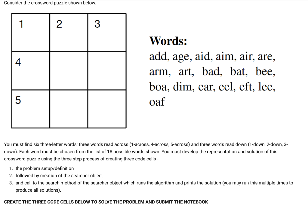 Solved Consider the crossword puzzle shown below 1 2 3 4 Chegg com