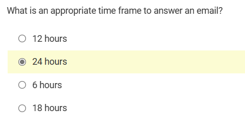Solved What is an appropriate time frame to answer an | Chegg.com