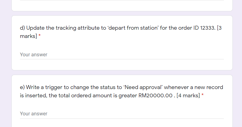 Solved Read And Answer The Following Questions: A Database | Chegg.com