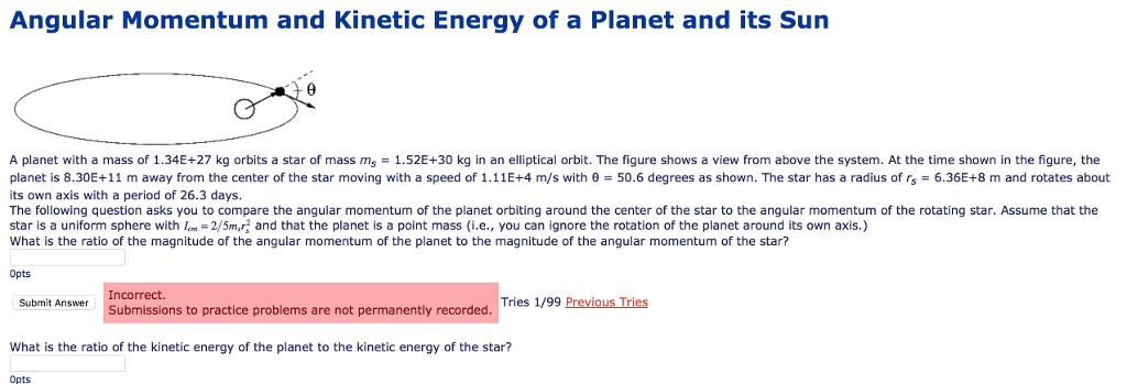 Solved Angular Momentum and Kinetic Energy of a Planet and | Chegg.com