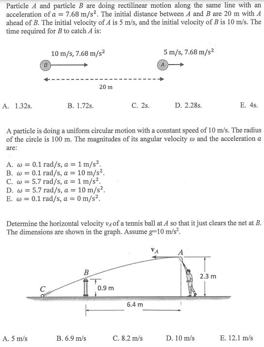 Solved Particle A And Particle B Are Doing Rectilinear 