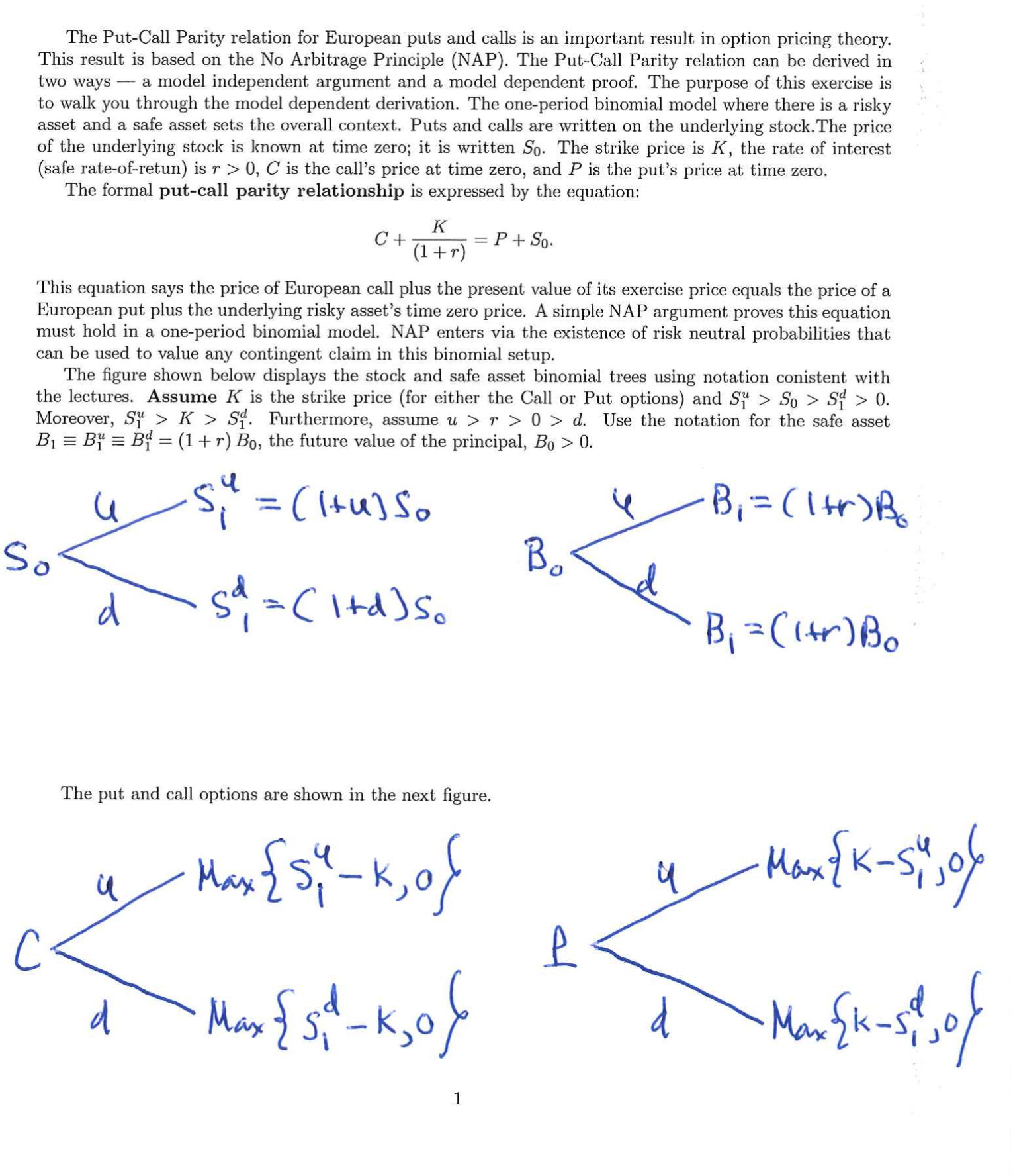 The Put-Call Parity relation for European puts and | Chegg.com