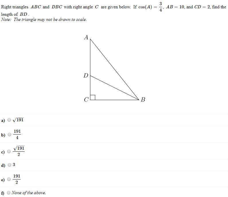 Solved Right Triangles ABC And BCD With Right Angle C Are | Chegg.com