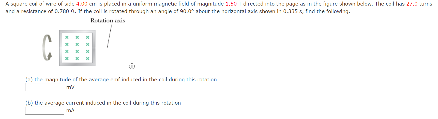 Solved A square coil of wire of side 4.00 cm is placed in a | Chegg.com