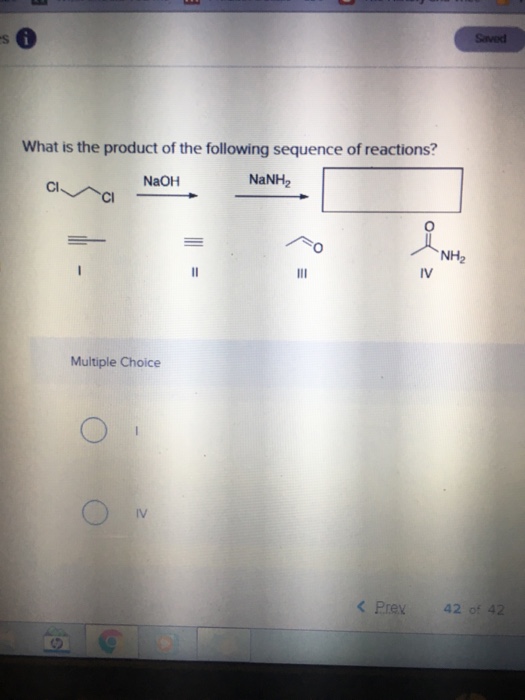 Solved What is the product of the following sequence of | Chegg.com