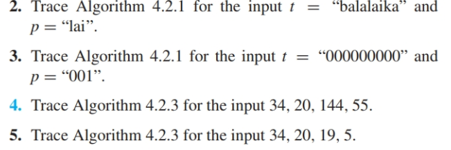 Solved 2. Trace Algorithm 4.2.1 for the input t = | Chegg.com