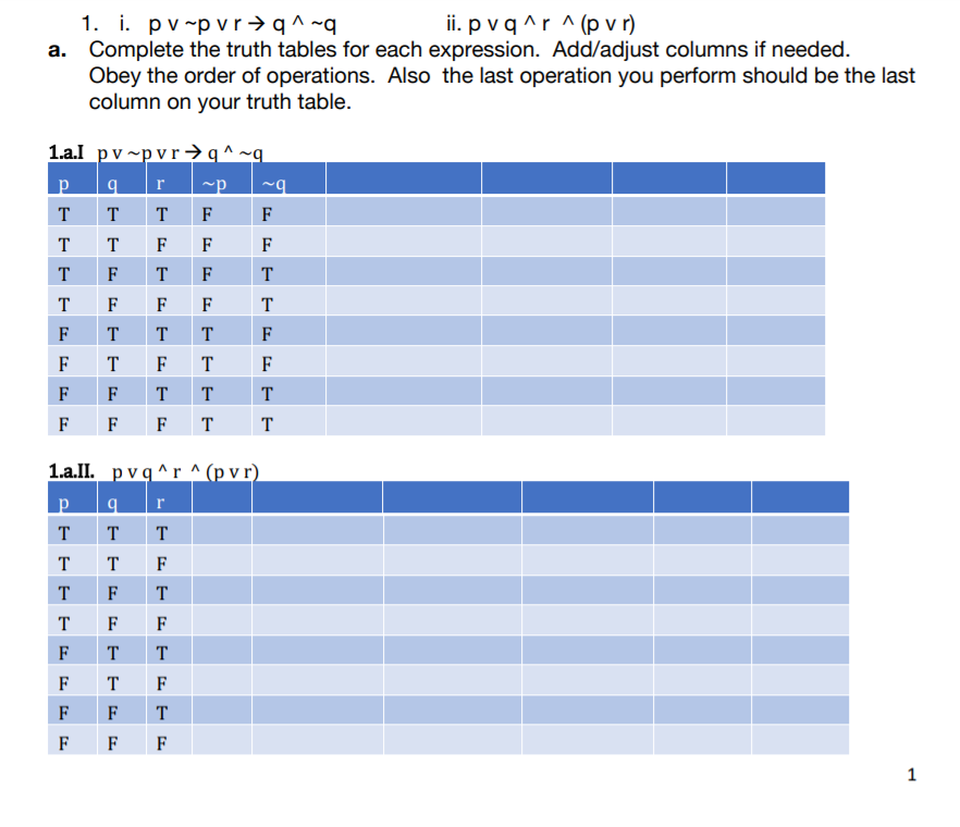 Solved 1 I P Vepvr Q Q Ii Pvq R P V R A Complete Chegg Com