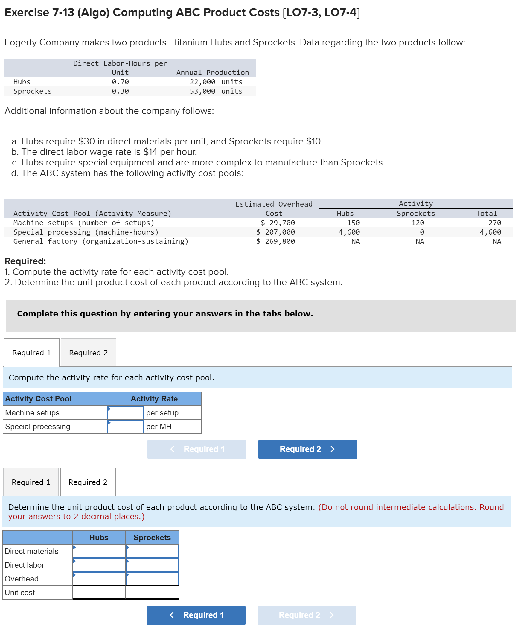 Solved Exercise 7-13 (Algo) Computing ABC Product Costs | Chegg.com