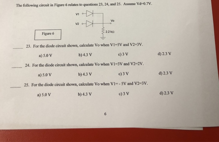 Solved The following circuit in Figure 6 relates to | Chegg.com