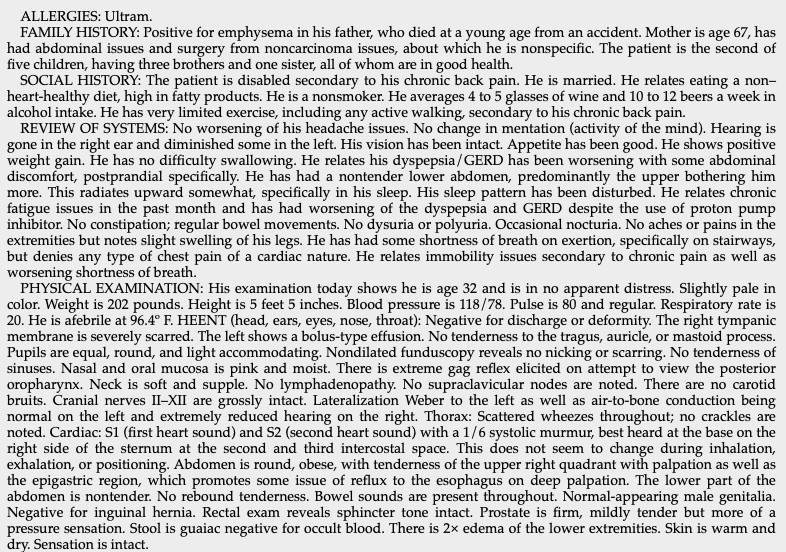 Solved The patient in Case 1-4 is a 32-year-old male who was | Chegg.com