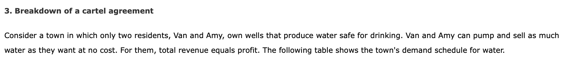 Solved 3. Breakdown of a cartel agreement Consider a town in | Chegg.com