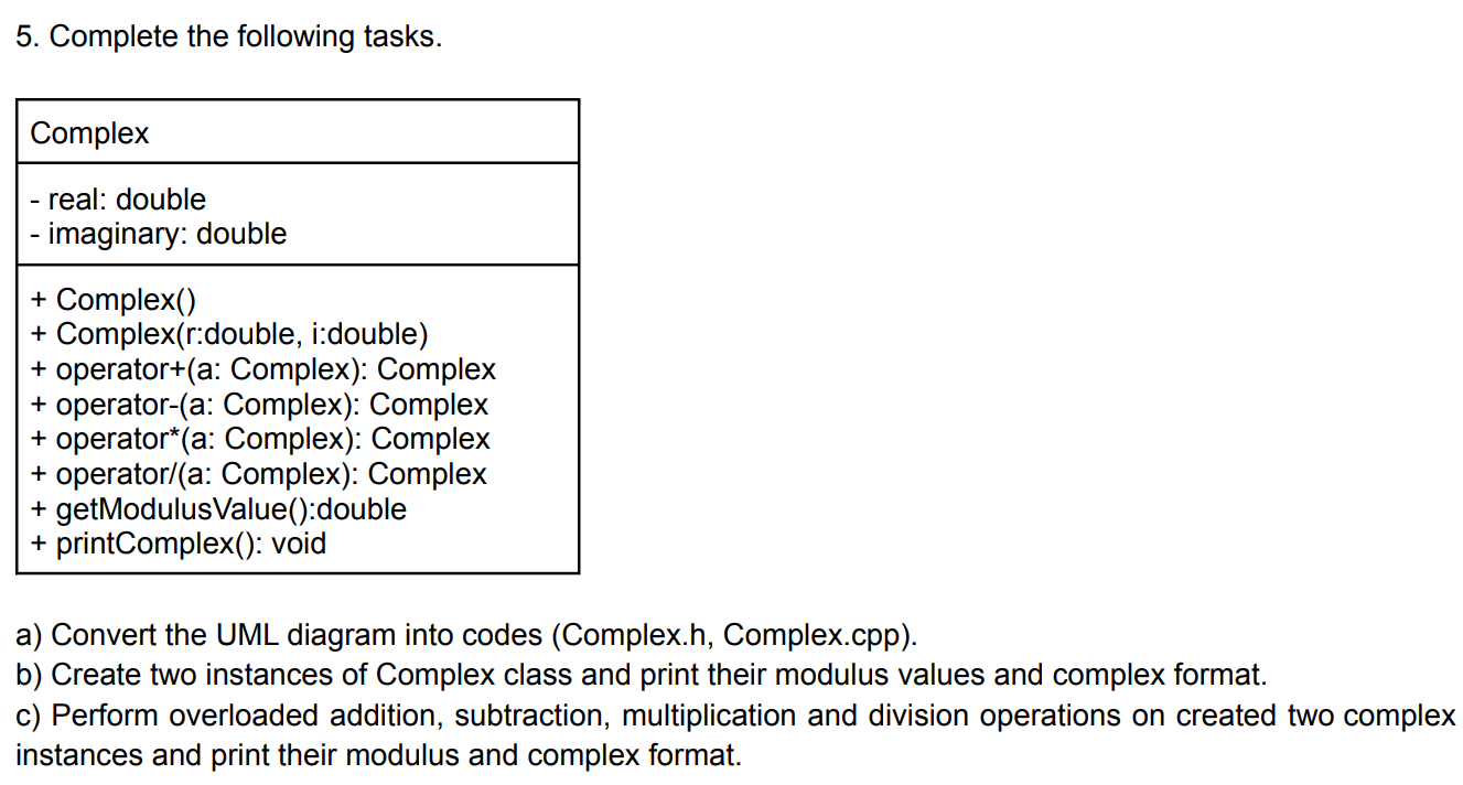 Solved 5. Complete the following tasks. a) Convert the UML | Chegg.com