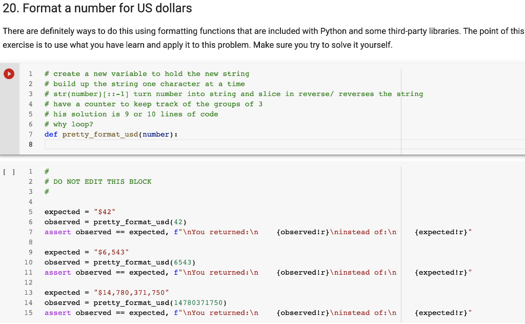 Solved INTRO TO PYTHON PROBLEM, FORMAT NUMBERS US DOLLARS I | Chegg.com