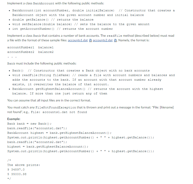 Solved JAVA JAVA JAVA Here is accounts1.txt: 1 5000 2 | Chegg.com