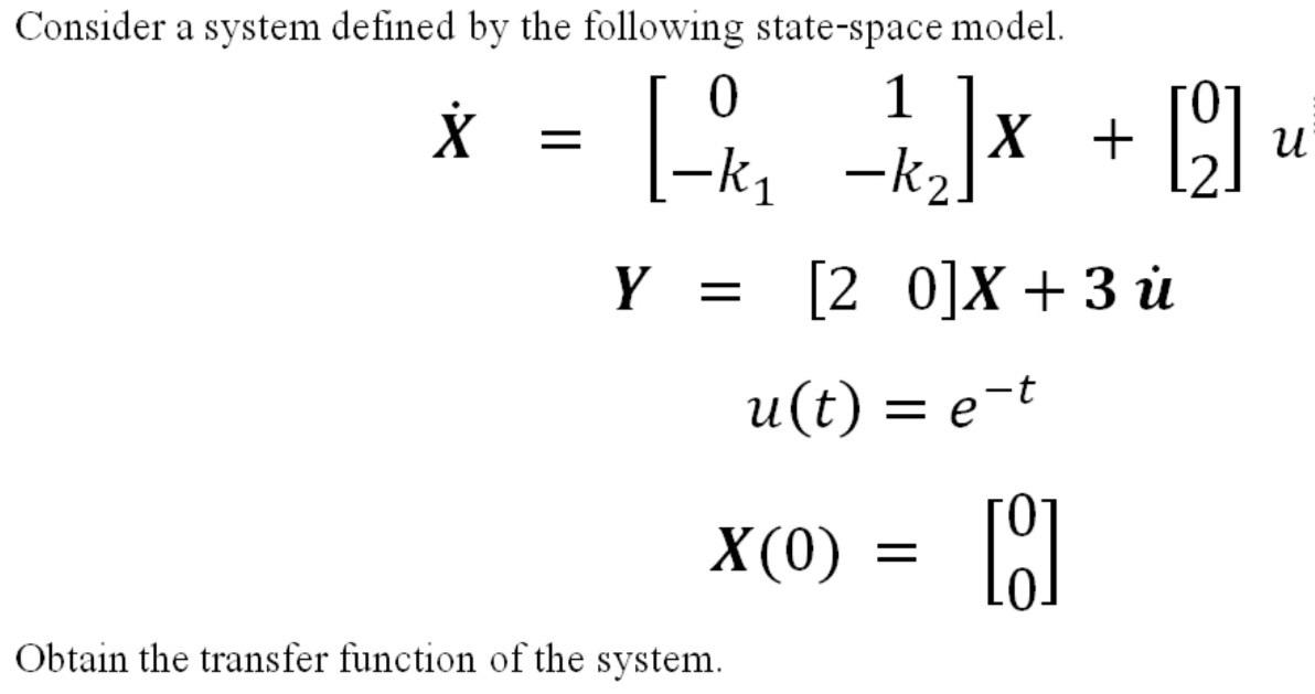 Solved Consider a system defined by the following | Chegg.com