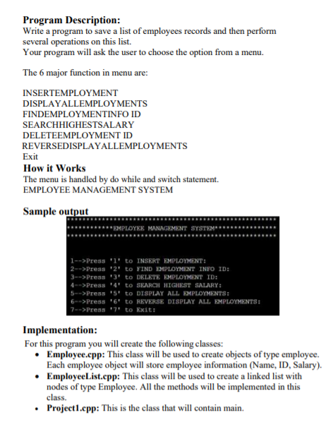 Solved Program Description: Write a program to save a list | Chegg.com