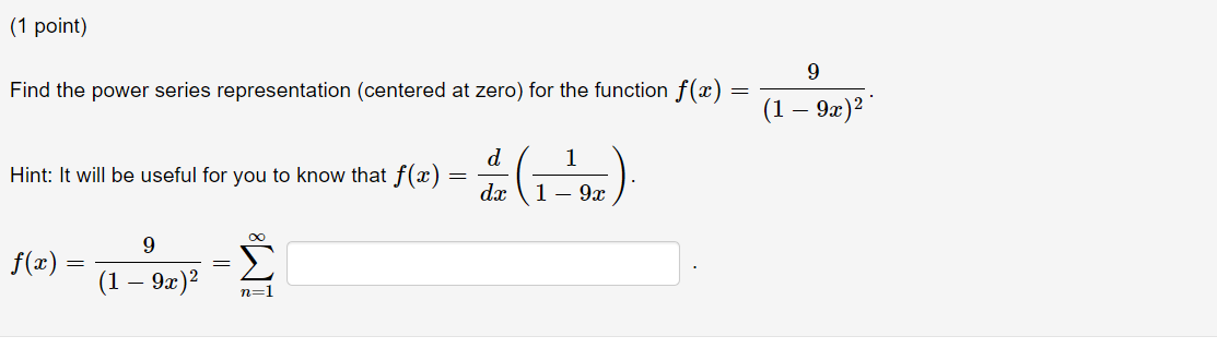 Solved Find the power series representation (centered at | Chegg.com