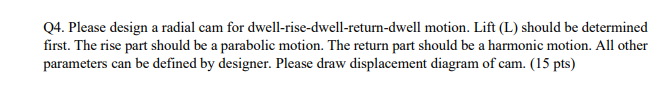 Solved Q4. Please design a radial cam for | Chegg.com