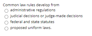 Solved Common Law Rules Develop From Administrative | Chegg.com