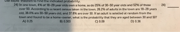 Solved Use Bayes' theorem to find the indicated probability | Chegg.com
