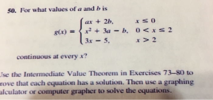 Solved 50. For what values of a andb is ar +2b 3a-b. 0 2 | Chegg.com