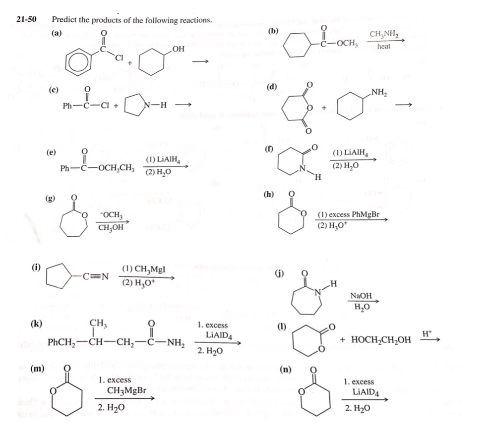 Solved 21-50 Predict the products of the following | Chegg.com