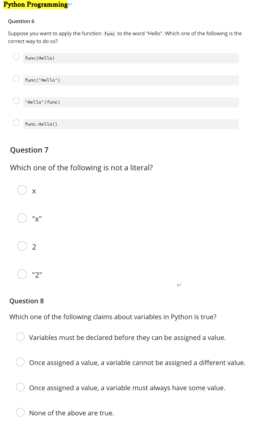 Solved Python Programming Question 6 Suppose You Want To | Chegg.com