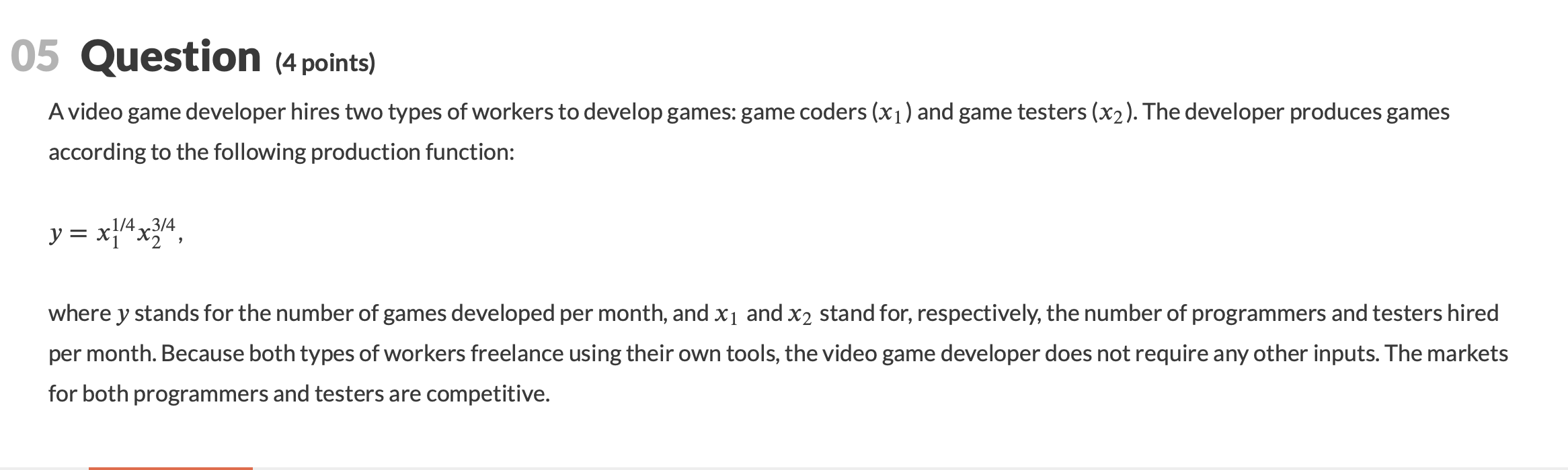 Solved 05 Question (4 Points) A Video Game Developer Hires | Chegg.com