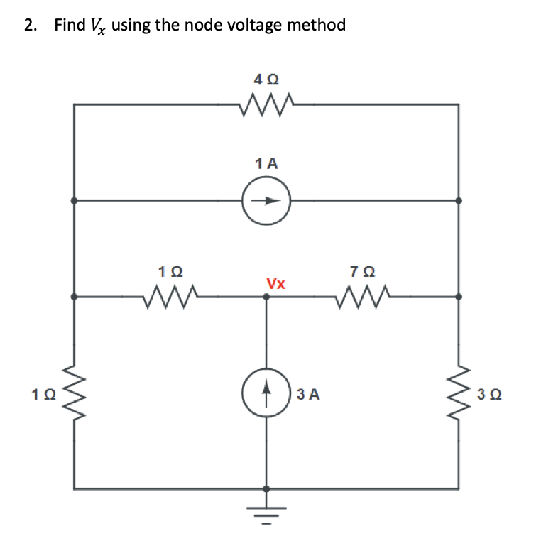 Solved 2. Find Vx Using The Node Voltage Method | Chegg.com