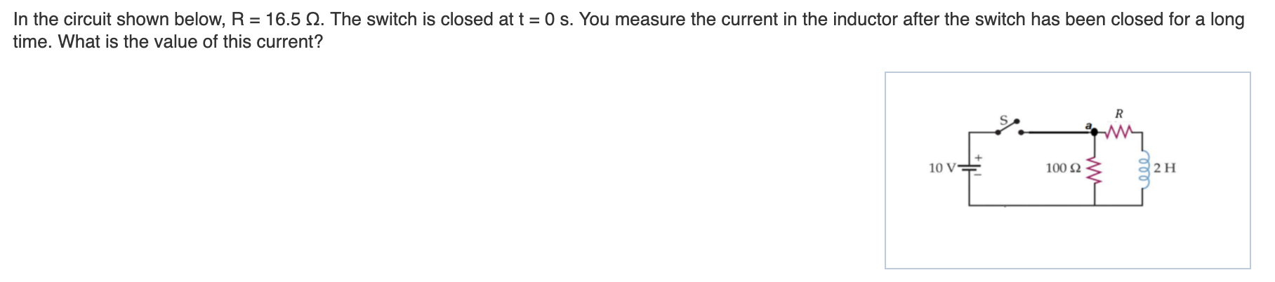 Solved In the circuit shown below, R = 16.5 12. The switch | Chegg.com